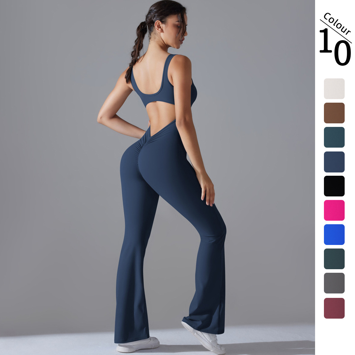 Pilates Yoga Gear - Sexy Back V Jumpsuit Gym Set