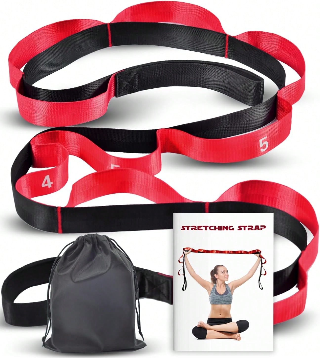Pilates Yoga Home Workout - Stretching Strap With Loops Physical Therapy,Yoga