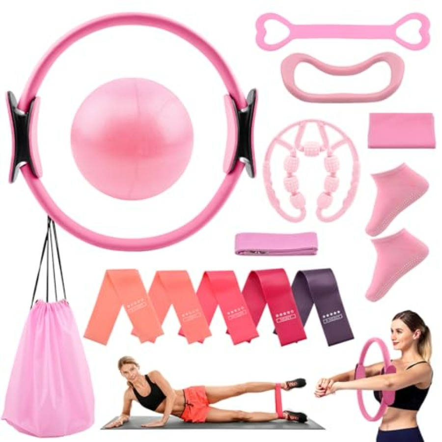 Pilates Yoga Home Workout - Pilates Essentials Kit for Women, 14
