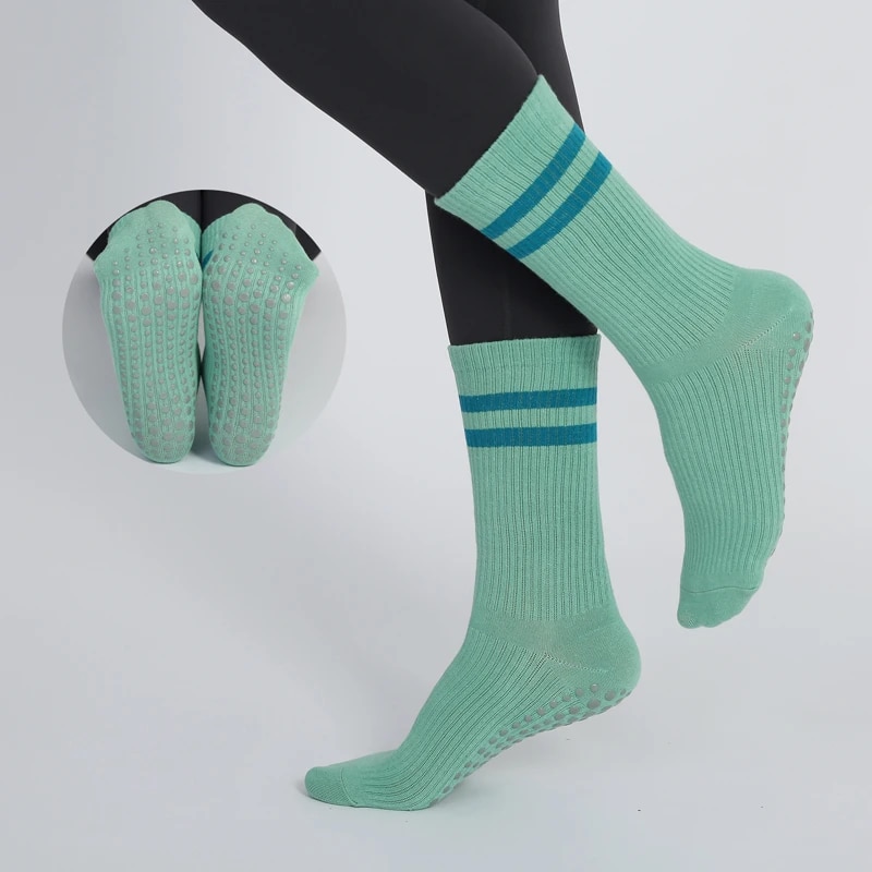 Youtube Yoga Pilates - Mid-tube Women Pilates Socks Breathable Anti-Slip