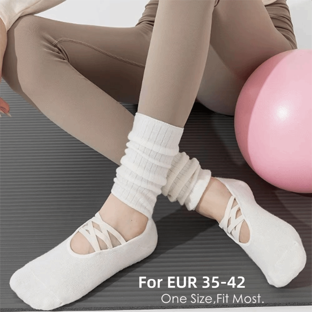 Youtube Yoga Pilates - Breathable Fabric Grip Pilates Socks Mid