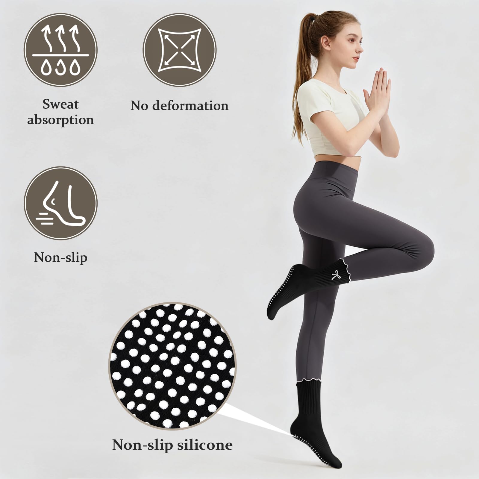 Non-Slip Grip Pilates Socks Co - Youtube Yoga Pilates incelemesi ve fiyatı