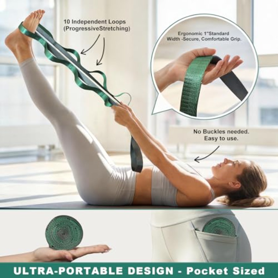 Stretchg Strap with Loops for  - Pilates Yoga Home Workout incelemesi ve fiyatı