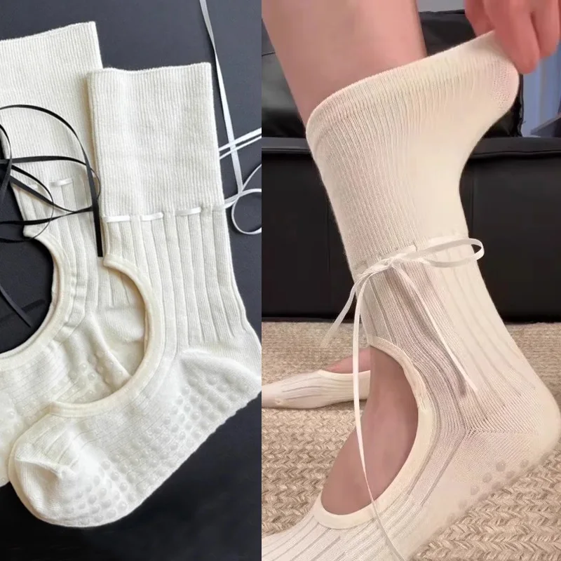 Fashion Women Yoga Socks Ribbo - Youtube Yoga Pilates incelemesi ve fiyatı