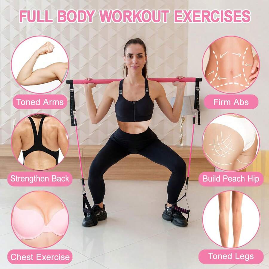 Pilates Bar Kit With 6x Resist - Pilates Yoga Home Workout incelemesi ve fiyatı